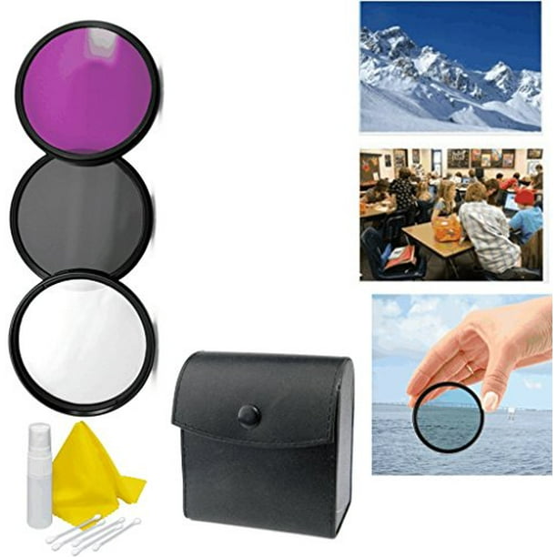 Olympus Evolt E-300 High Grade Multi-Coated 3 Piece Lens Filter Kit Multi-Threaded 55mm Made by Optics Nwv Direct Microfiber Cleaning Cloth.